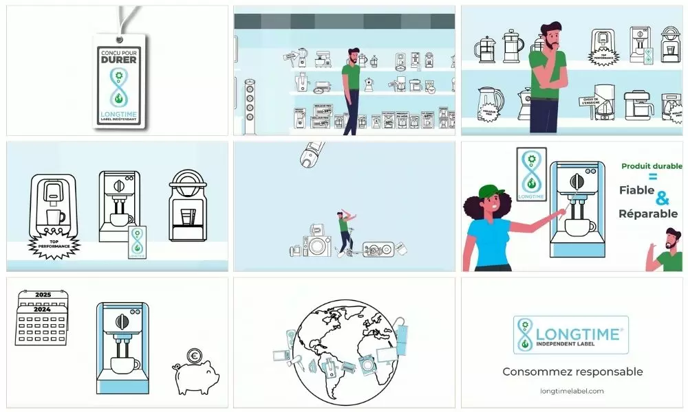 Storyboard avant animation du motion design de longtime