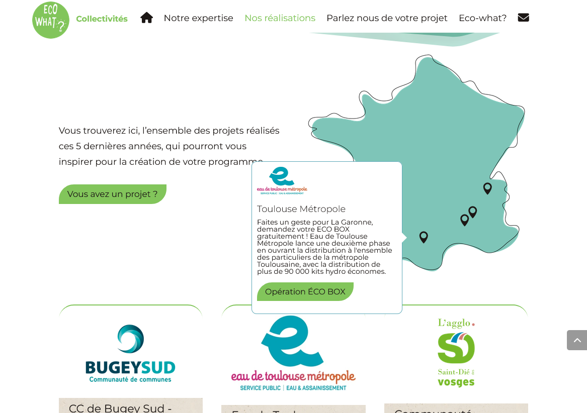 Site Collectivités : carte des projets