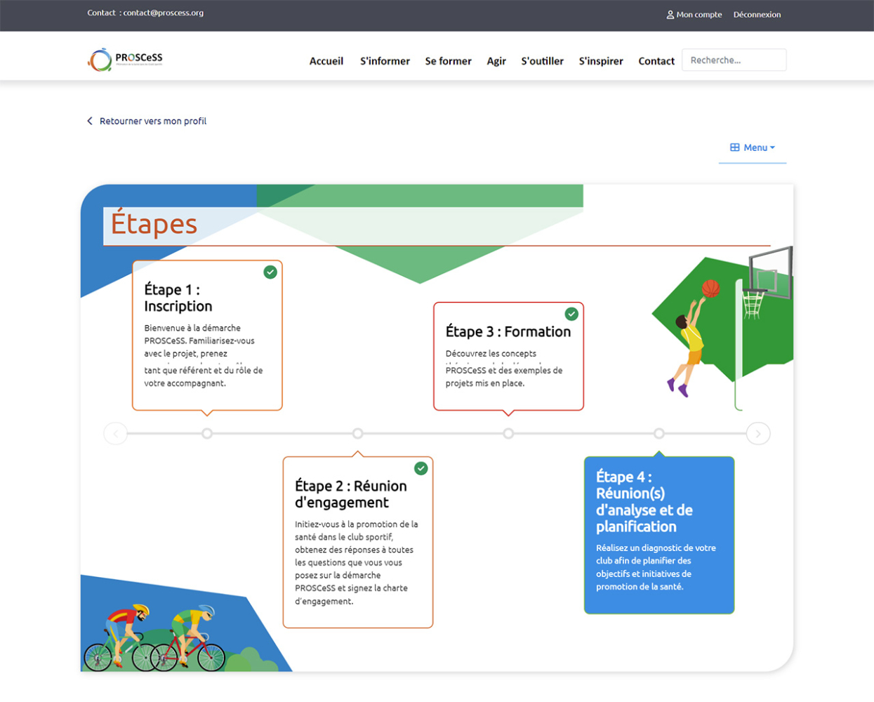 Un écran d'un lms sur mesure pour procsess